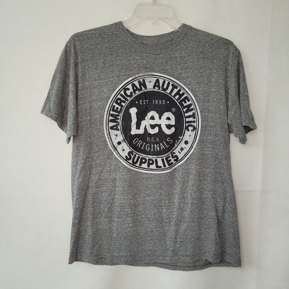 Lee Shirt Mens XL Grey Logo Active Casual Rodeo Running Basketball - Picture 1 of 8
